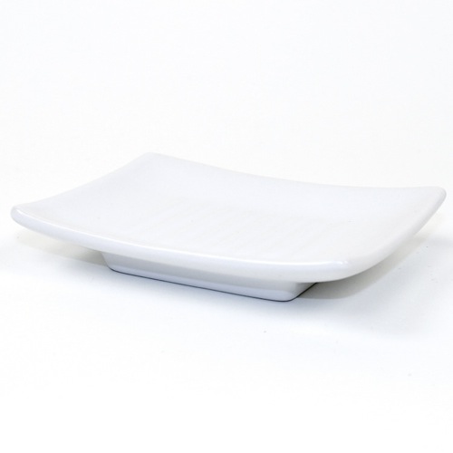 Soap Dish, Gedy VE11, Square White Pottery Soap Dish VE11-02